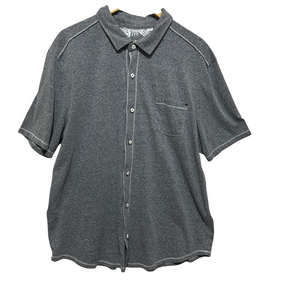 Tommy Bahama Mens Polo Shirt XXL Gray IslandZone Button Front Resort Preppy - Picture 1 of 7